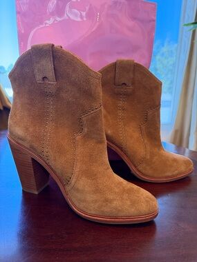JOIE taupe,light brown Suede Women's Ankle Boots - Classic Western Heel